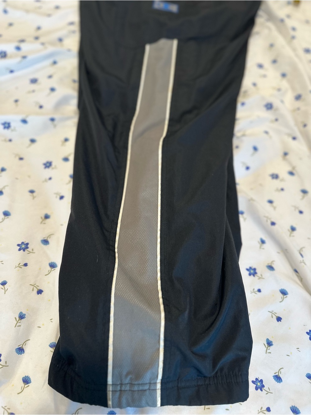VTG Y2K Champion Black C2H4 Sz:L Splicing 3M Lined Seaplane Wide Leg Track Pants - Picture 8 of 14